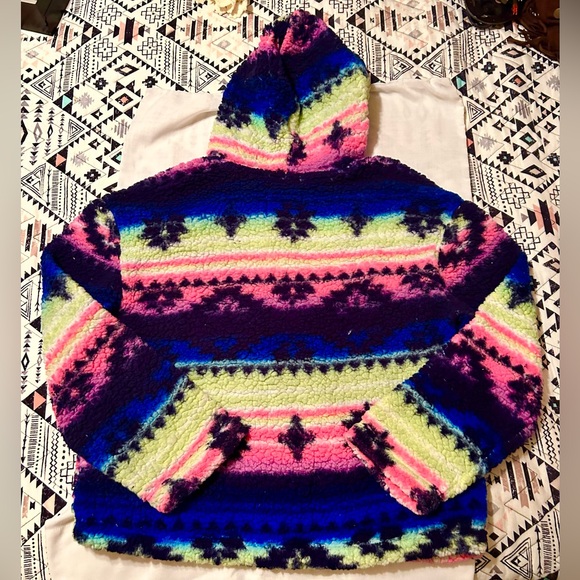 JUSTICE SHERPA PULLOVER JACKET GIRLS SIZE LARGE 12 14 - Picture 4 of 4